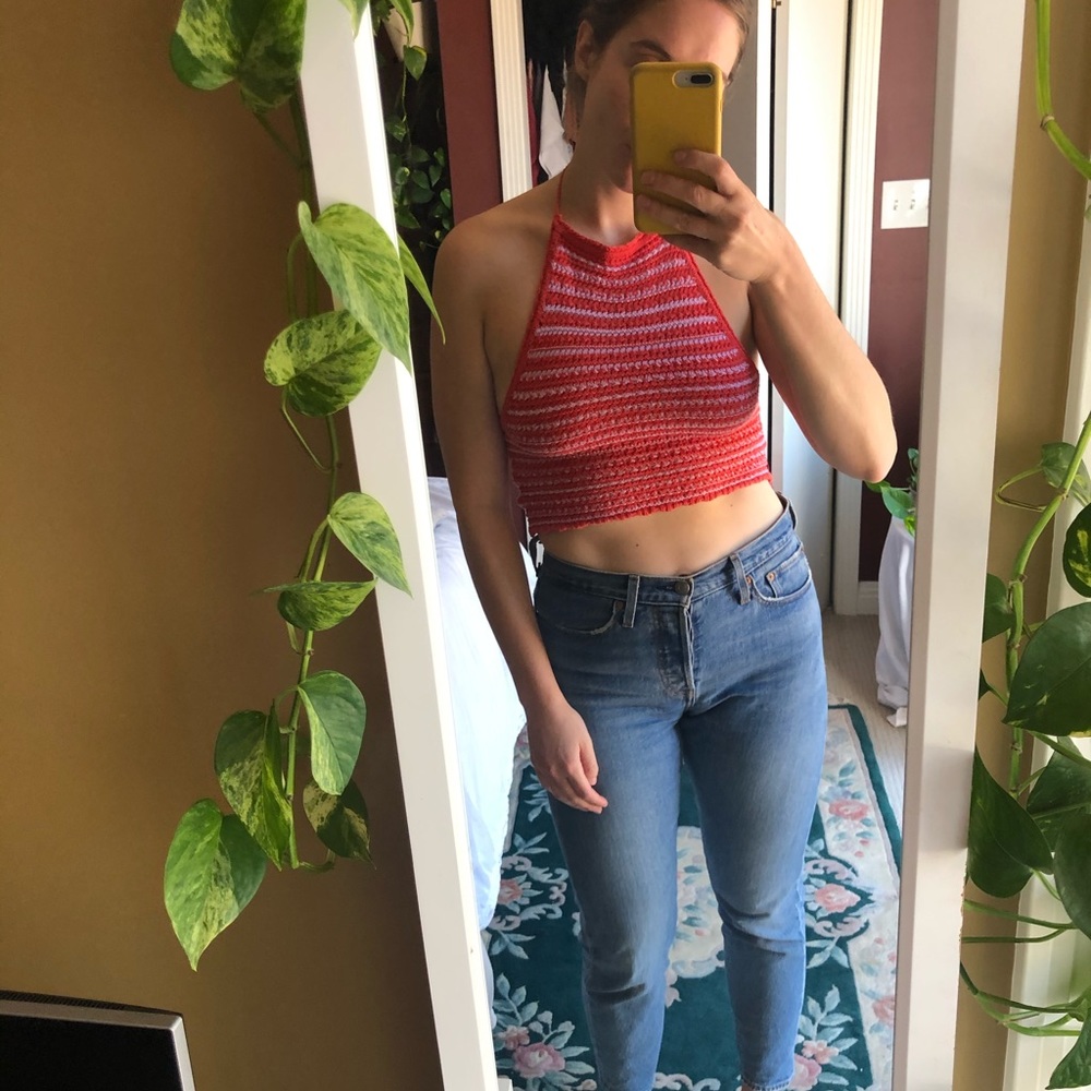 Crocheted Halter Crop Top
